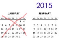January crossed off calendar